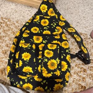 Sunflower Print Sling Bag